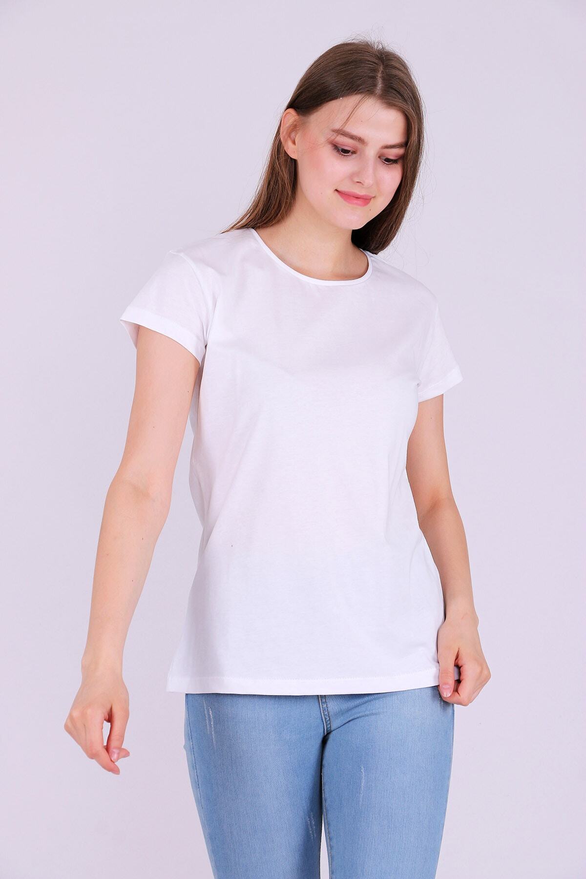 Tshirthane-Tricou cu mânecă scurtă tricotat pentru femei de culoare albă 4