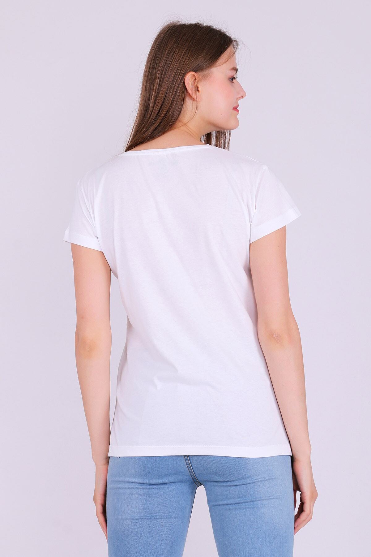 Tshirthane-Tricou cu mânecă scurtă tricotat pentru femei de culoare albă 6