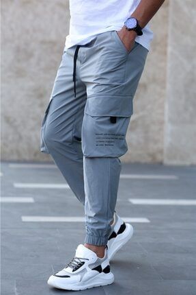 Erkek Jogger Boyalı Gri Pantolon 5417