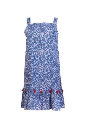Minik Çıtır Çiçekli Mavi Elbise - Zelice 6600-203
