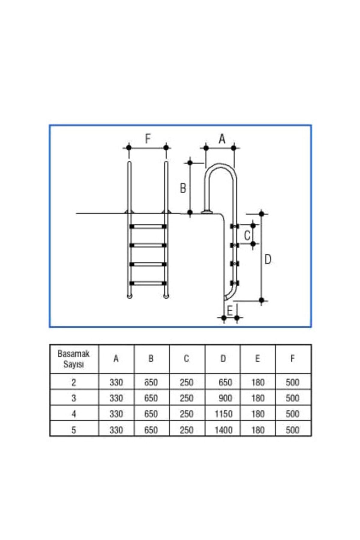 Havuz Merdiveni 3 Basamak U Model 304 2