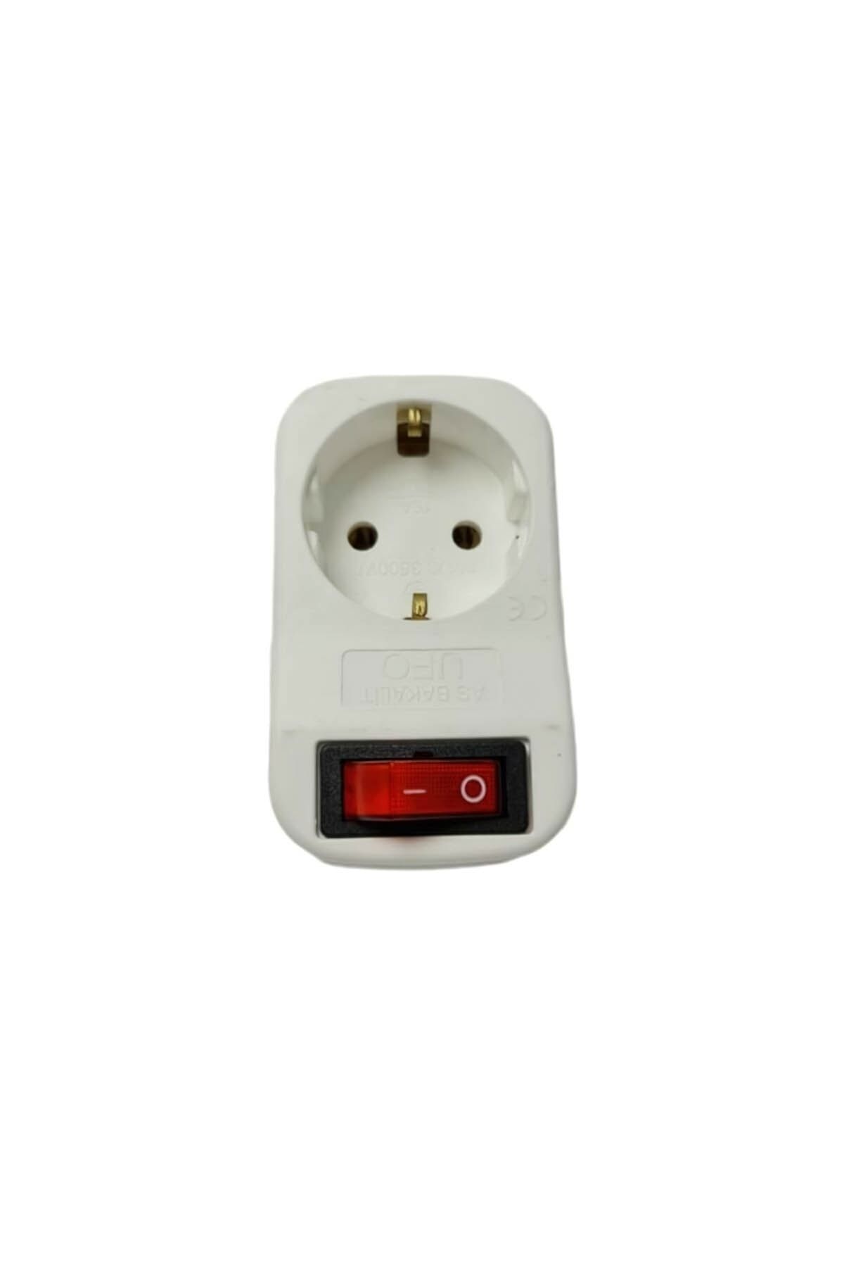UFO-White Single Current Shielded Socket - 3500W 16A with Switch 2