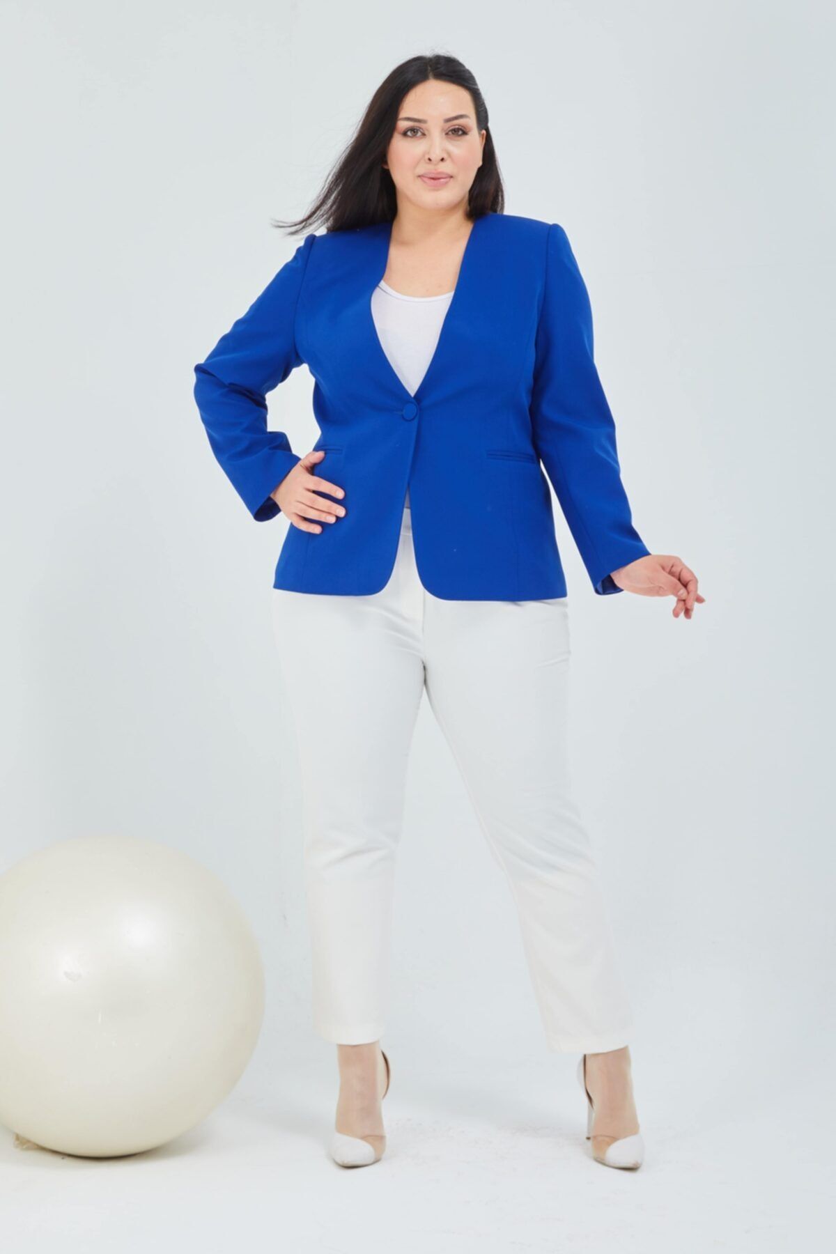 Royal blue hotsell plus size jacket
