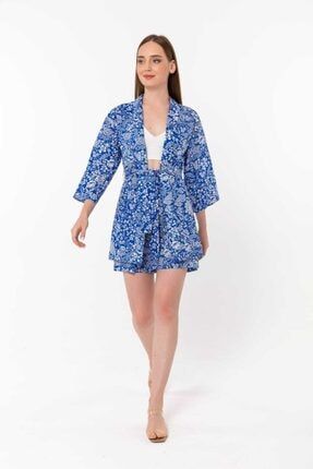 Kadın Mavi Kimono Takım 250