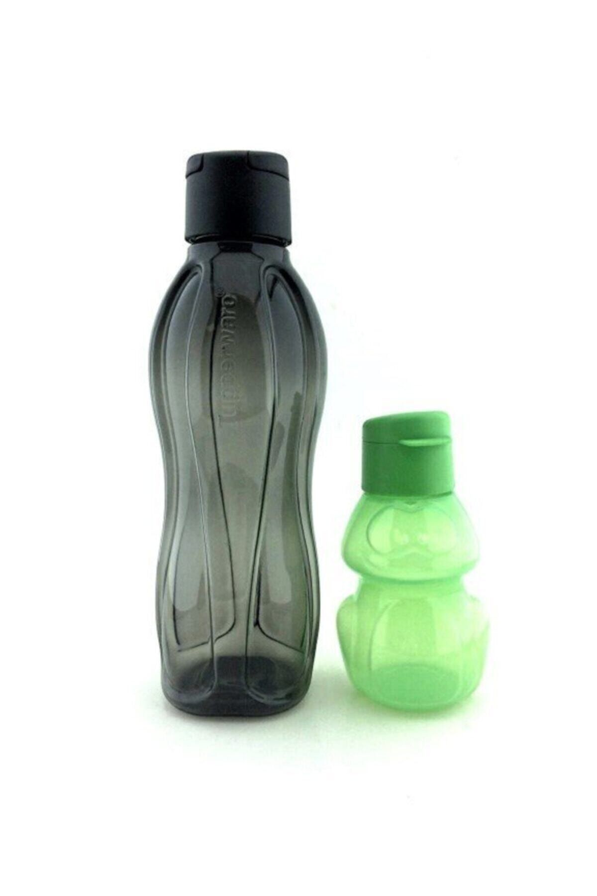 Tupperware-Eco Bottle 1lt and 350 Ml Black Frog - Set of 2 2