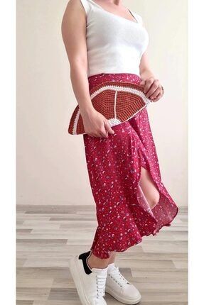 Unisex Turuncu Portakal Dilimi Örgü Clutch Çanta 1portakal