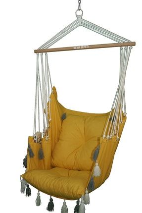 Sandalye Salıncak Püsküllü Sarı Minderli MKL