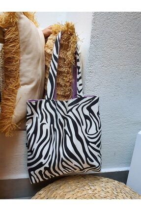 Zebra / Lila Çift Taraflı Tote Bag TOTEBAG03