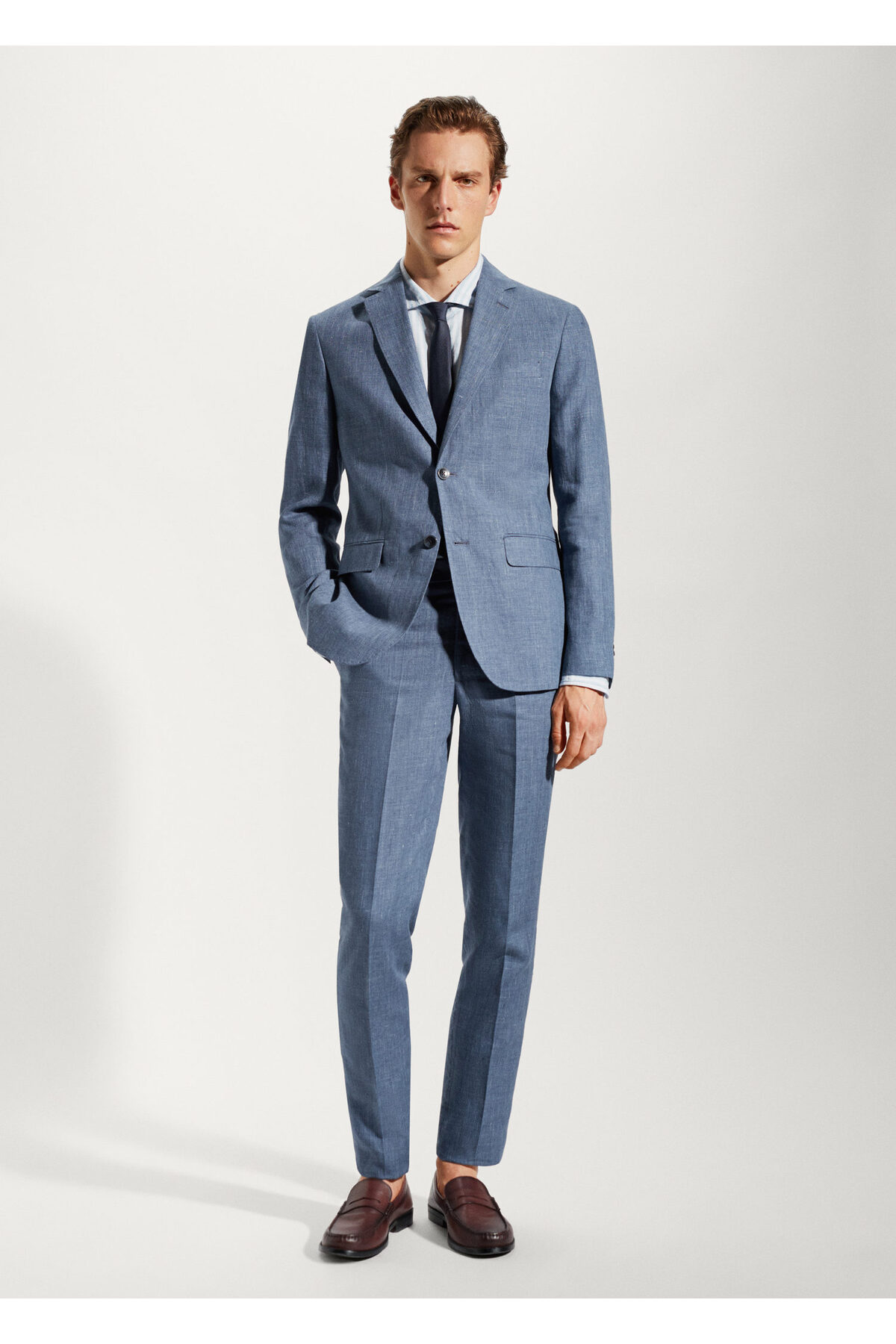 ژاکت مردانه آبی سرمه ای منگو | 57140552 اورجینال - تصویر 9