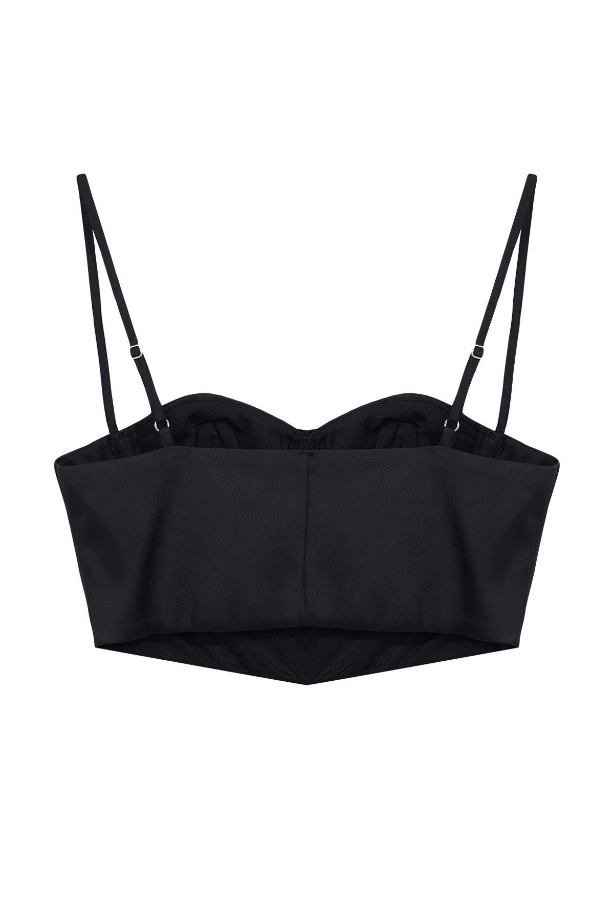 Trendyol Collection-Schwarzes Satin-Bustier - TPRSS24BS00048 7