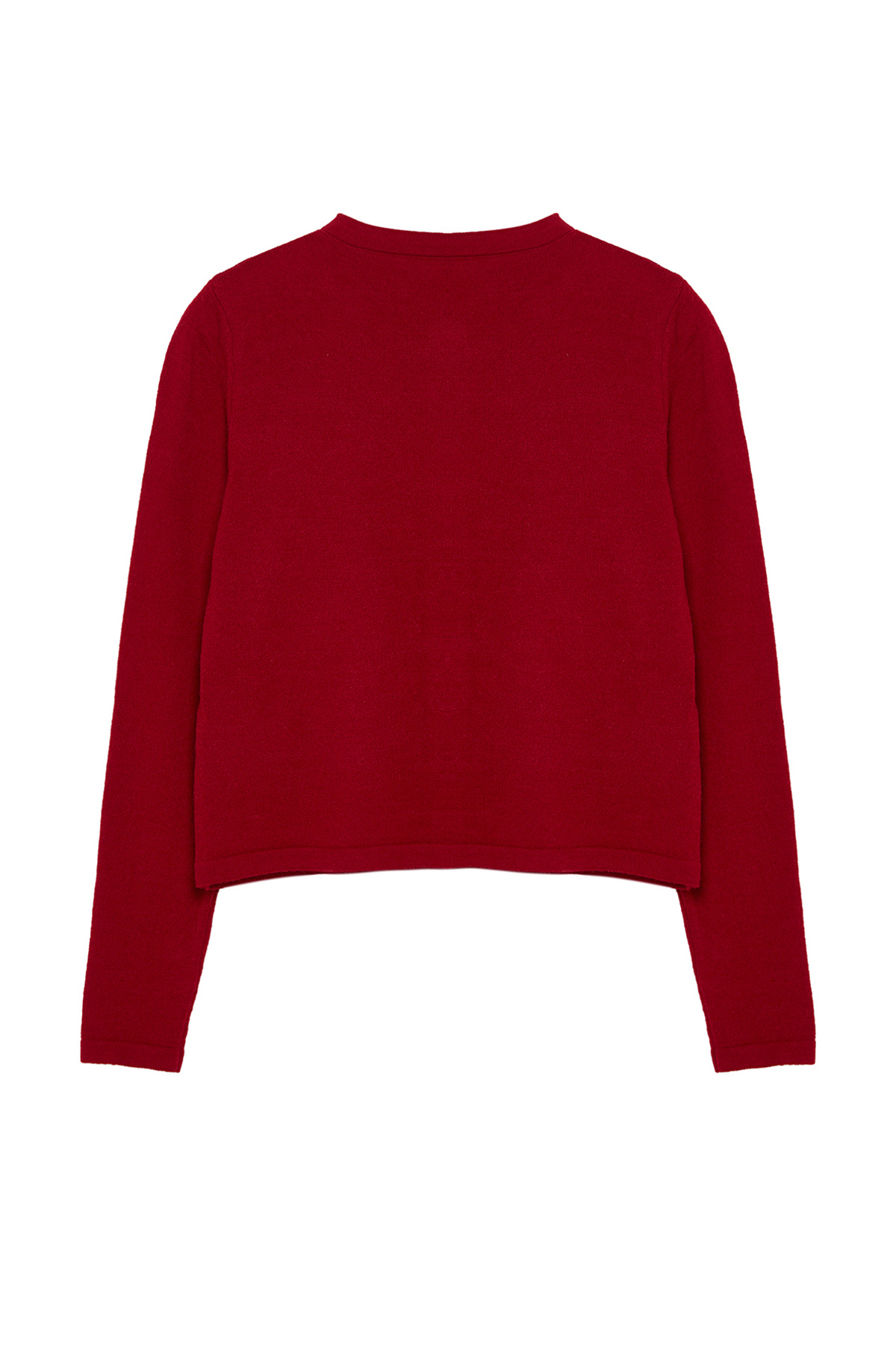 Trendyolmilla  Bordo Yünlü Ceket Görünümlü Triko Hırka TWOAW25HI00049 - Görsel 7