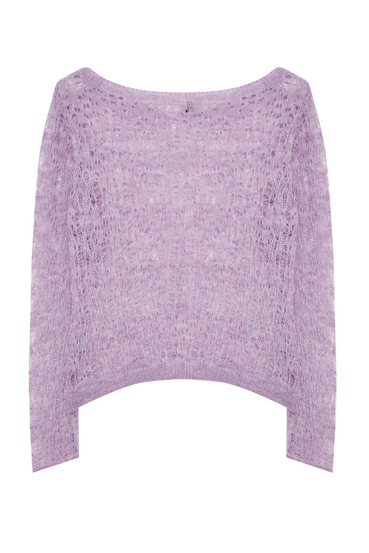 Trendyol Collection-Lilac Thin Knitwear Sweater - Soft Texture and Openwork, TWOAW25KZ00012 7
