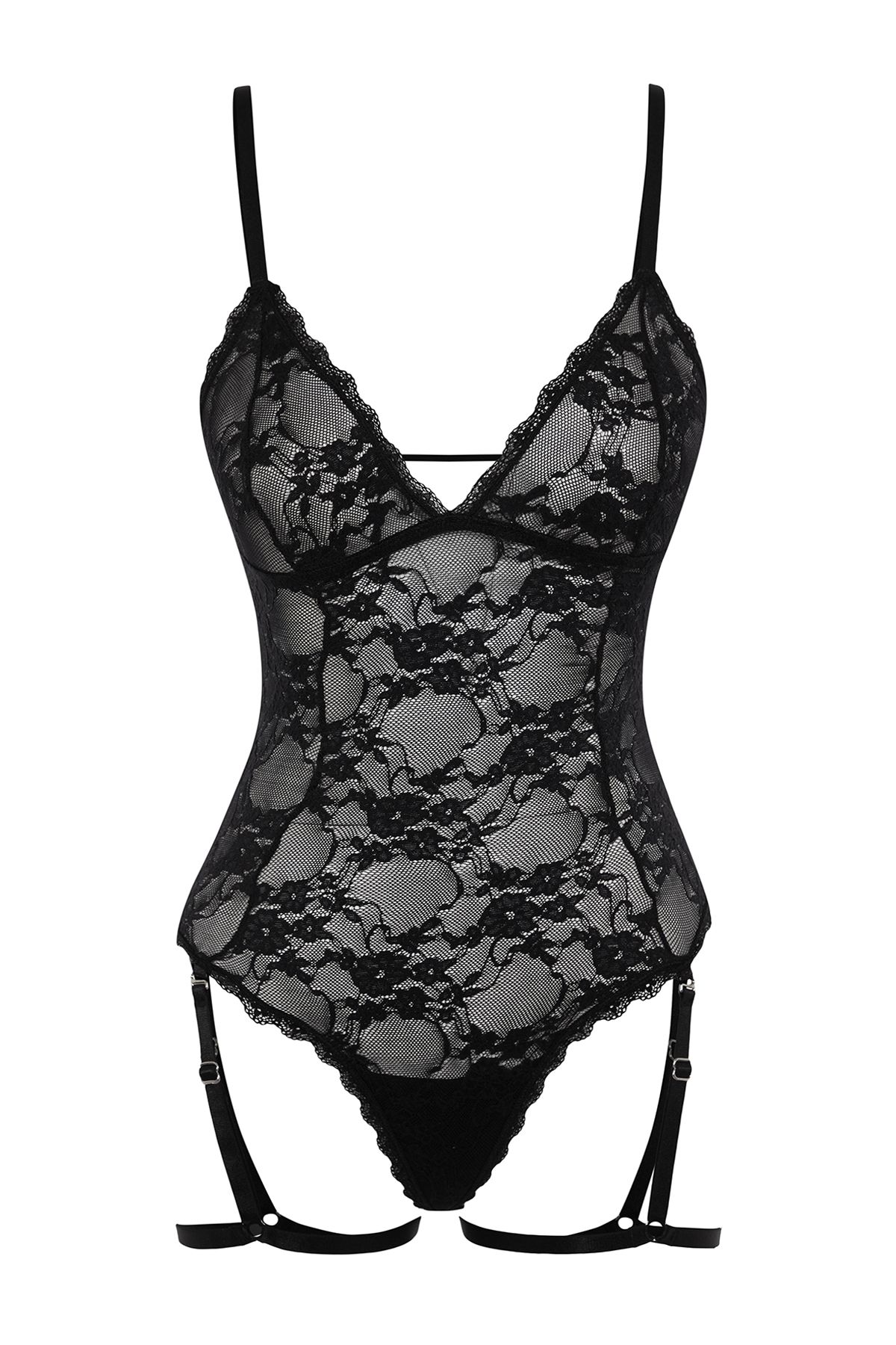 Trendyol Collection-Schwarzer Spitzen-Lanyard-Body mit abnehmbaren Hosenträgern THMAW25BD00002 7