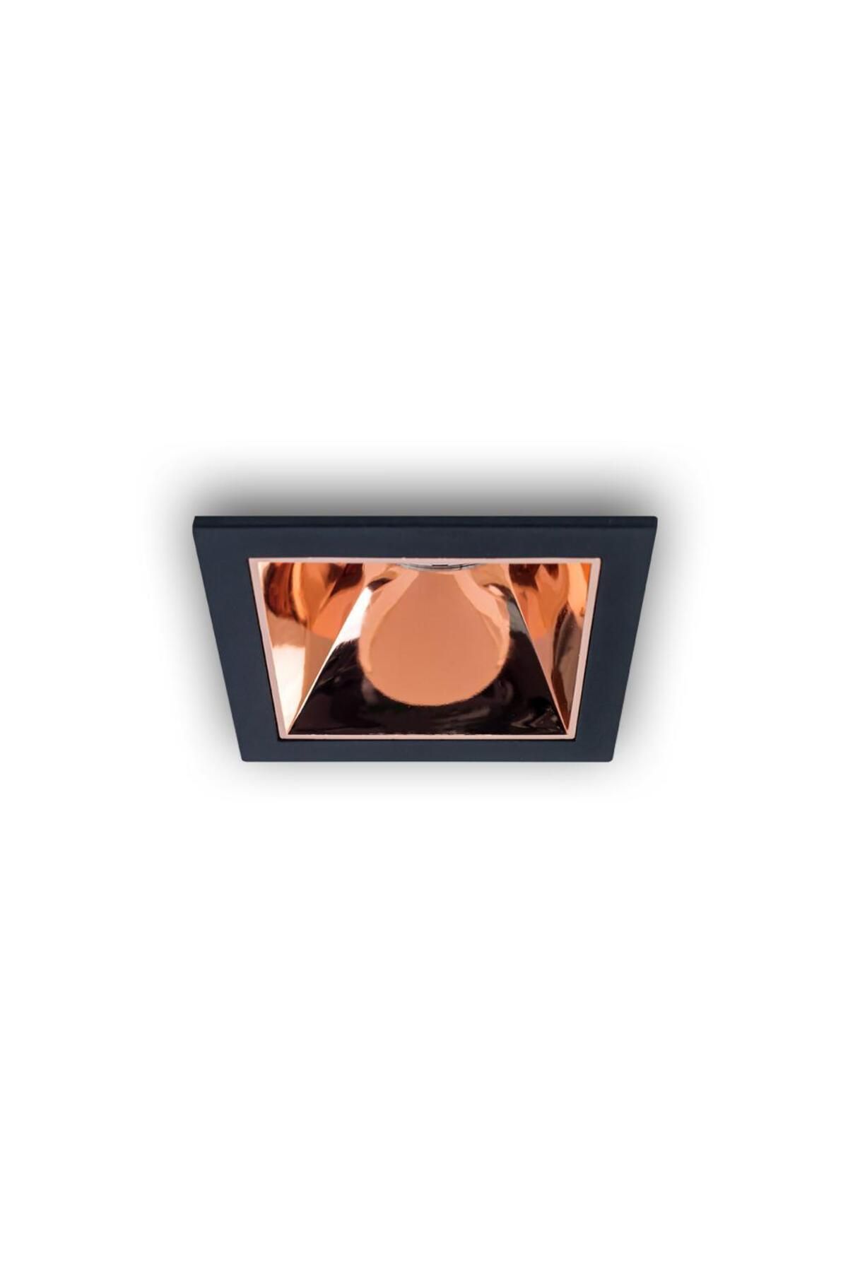 LIGHTMORE-Black Platinum Internal Coated Square Recessed Spot Luminaire - Frame with Gu10 Base 6