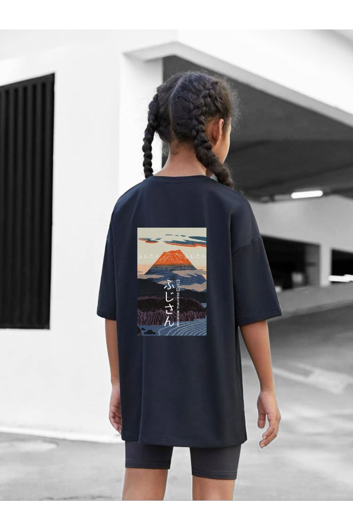 VASK Çocuk Oversize Unisex Sırt Kırmızı Gül Pamuklu Bisiklet Yaka Tişört fotoğrafı 2 (önizleme)