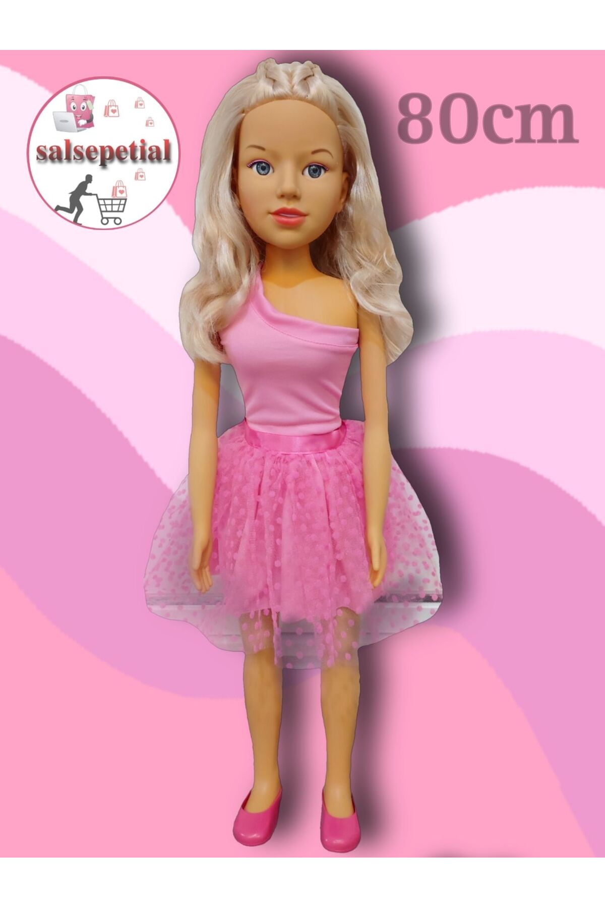 Salsepetial Büyük Boy Et Bebek 80 cm Yürüyüş Arkadaşım Clara Bebek 80 cm Oyuncak Bebek fotoğrafı 2 (önizleme)