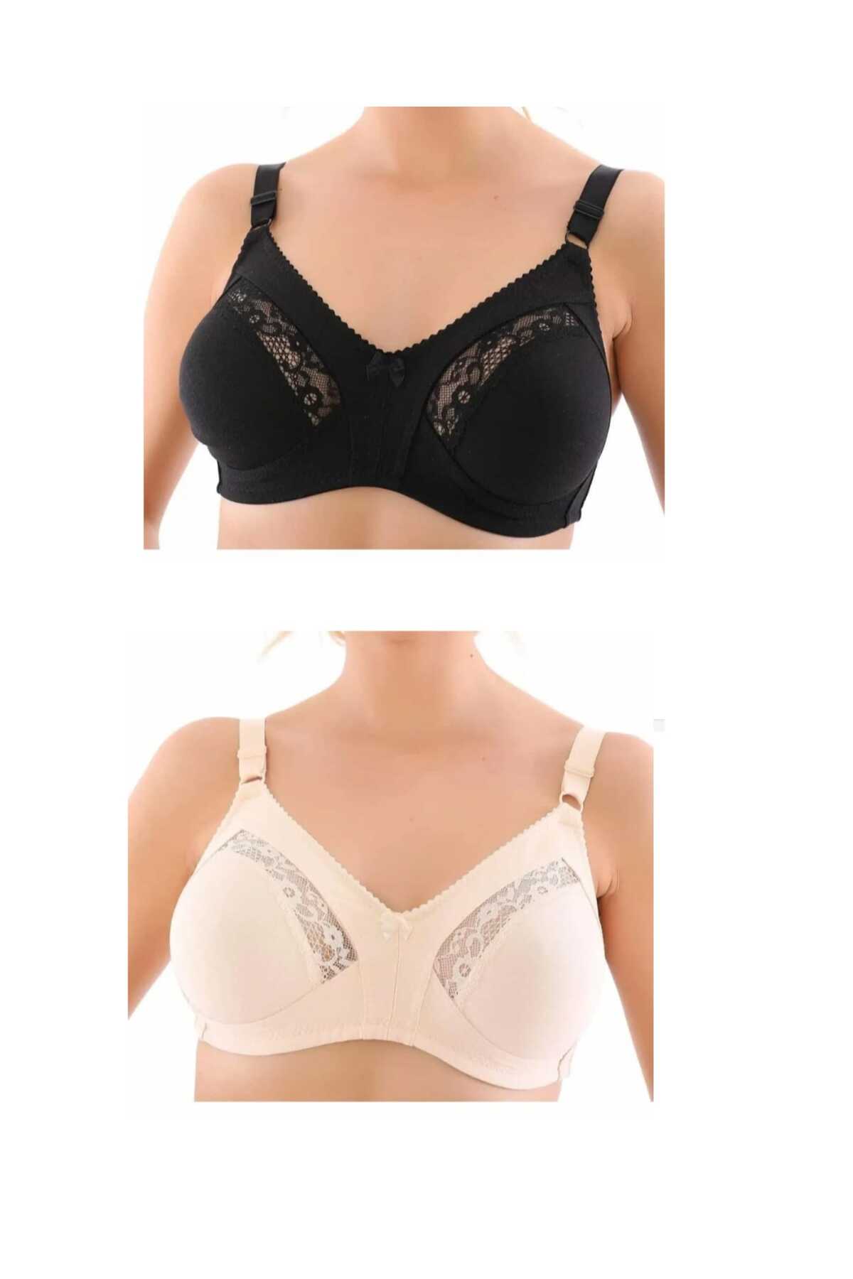 NARIYA  Kadın Büyük Beden Toparlayıcı Sütyen 2'li 2 Adet Penye Sütyen Toplayıcı Telsiz Günlük Rahat Sütyen