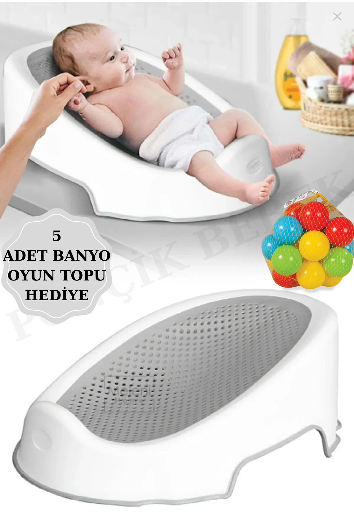 Soft Baby Bathtub – Silicone Mesh Baby Feeding Washing Bathtub Baby Bath Seat 5 Ball