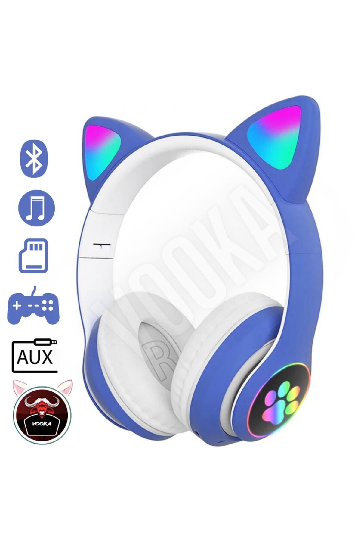 Toygo Cat Earphone 5.0 Smart Rgb Led Detailed Bluetooth Wireless Headset Child Player New