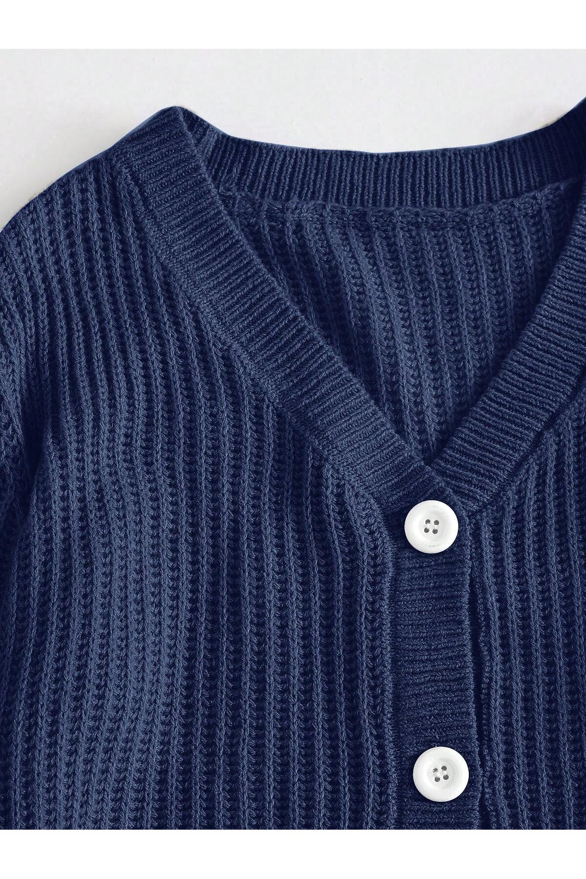 ATEMODAA  Kadın Triko Düğmeli Hırka - Görsel 2