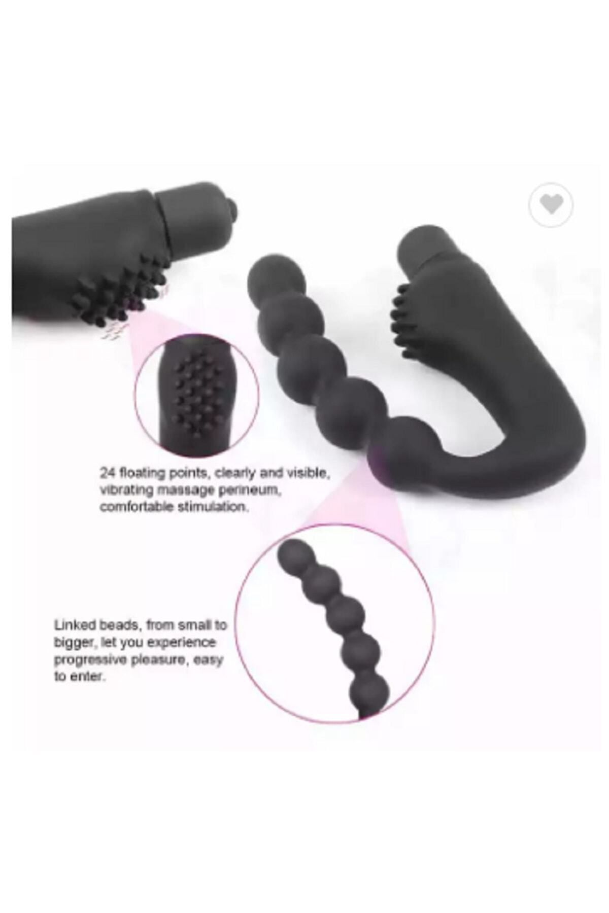 Yeni Seri 5 Boğumlu 10 Titreşimli Anal Plug Tıkaç Vibratör Masaj Aleti 6