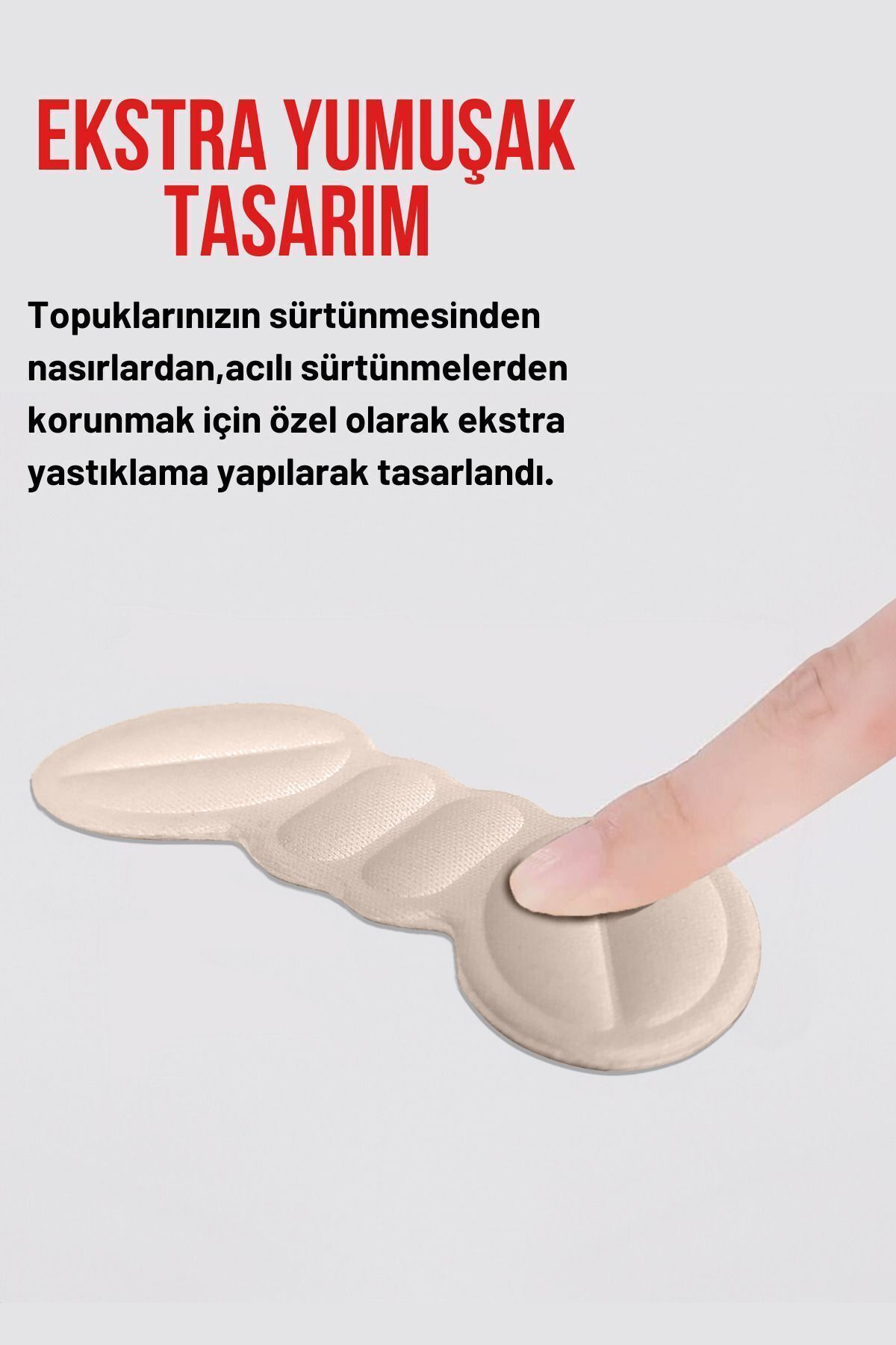 T20 Ayakkabı Topuk Vurma Önleyici Ve Daraltma Pedi Ayakkabı Topuk Koruyucu Aparat 2 Çift Bej 4