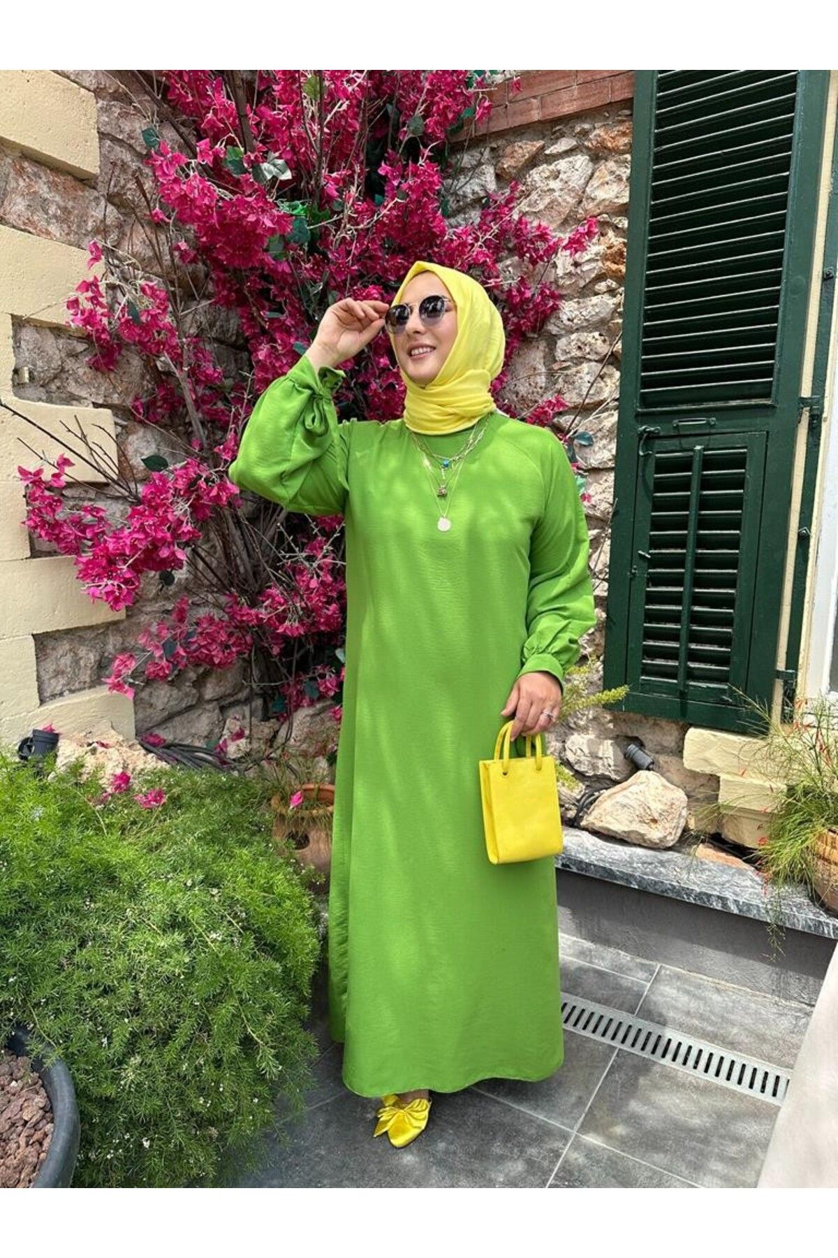 emsale-فستان حجاب أخضر - EMS 4