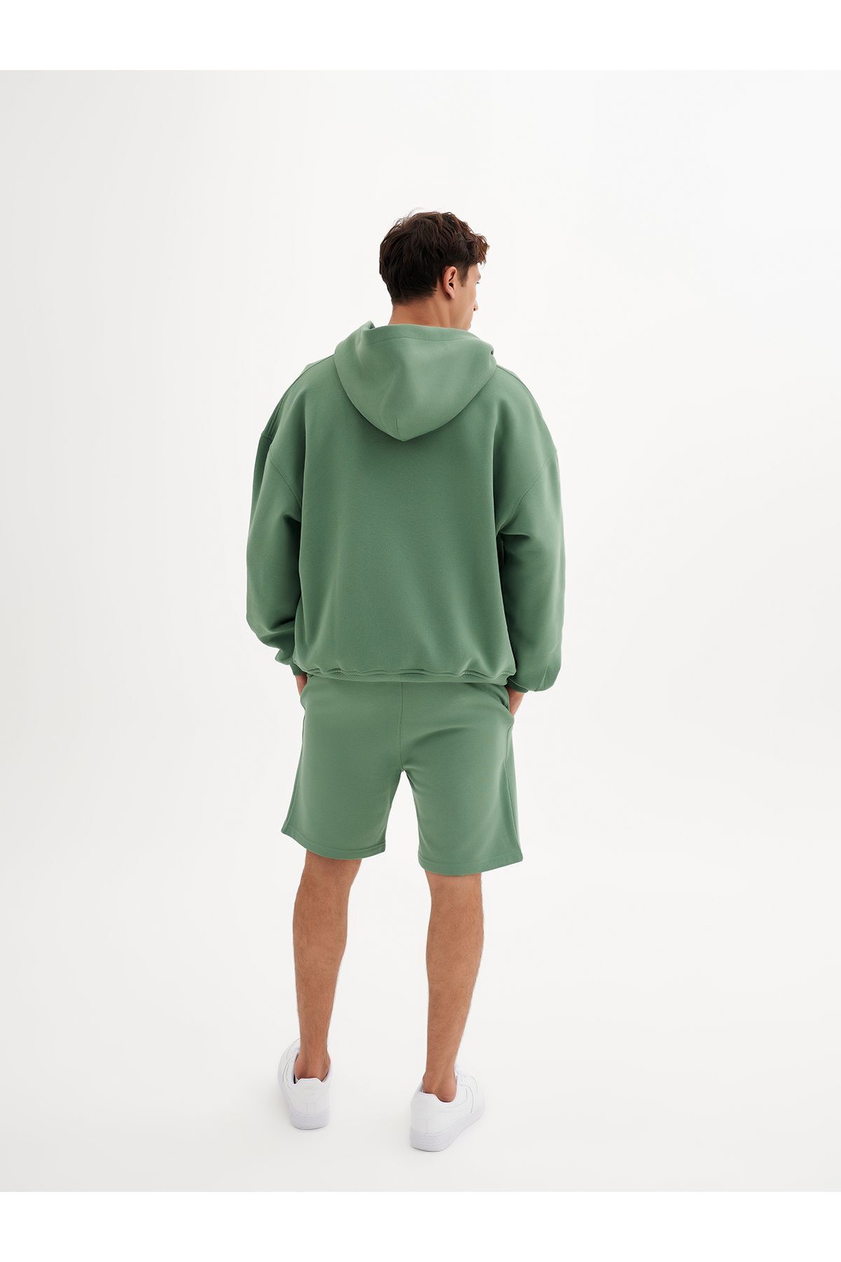 qlu Infinity Unisex Yeşil Oversize Hırka görsel 7
