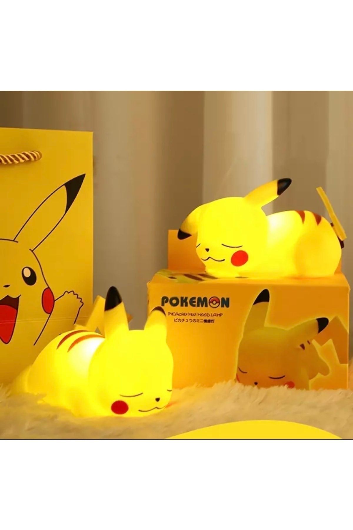 Meyra Accessories Pikacu Gece Lambası 1 Adet Gece Lambası Parlayan Sevimli Anime Yumuşak Lambaları Yatak fotoğrafı 6 (önizleme)