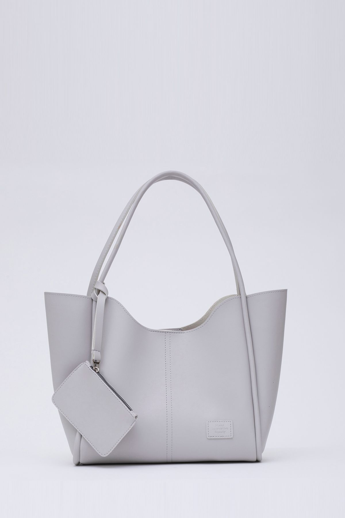 gris shk108 sac à main et à bandoulière pour femmes avec fermeture à bouton pression portefeuille en faux cuir trousse de maquillage l 25 e 38 l 15 cm