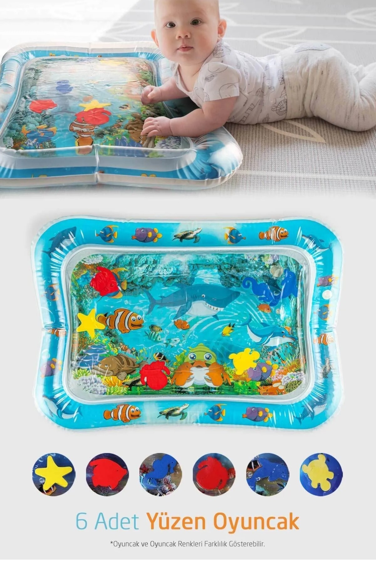 YILDIRIM OYUNCAK Şişirilebilen Su Aktivite ve Oyun Matı - Bebek Su Oyun Matı (TUMMY TİME) Karın Üstü Aktivite Zamanı fotoğrafı 6 (önizleme)
