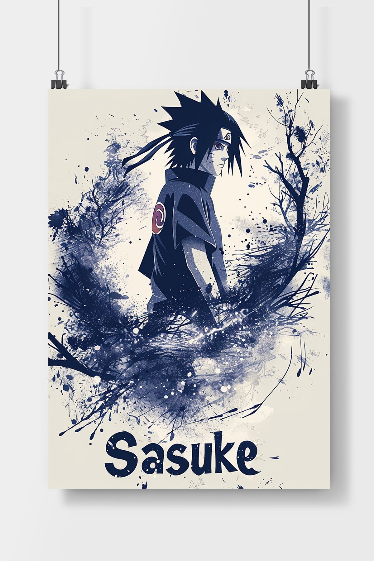 Poster City Naruto Sasuke Anime Posteri - Çerçevesiz Parlak