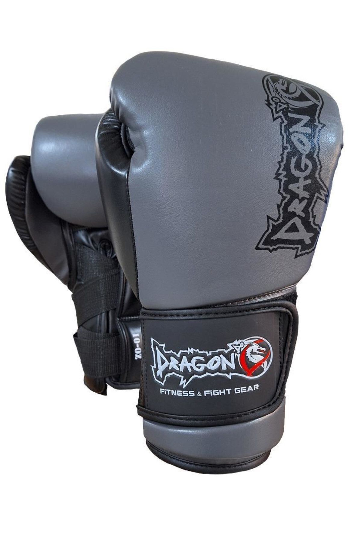 دستکش بوکس خاکستری مردانه و زنانه Kunuri Boxing Kickbox Muaythai Training Dragon Bandaja 2 Set Dragondo