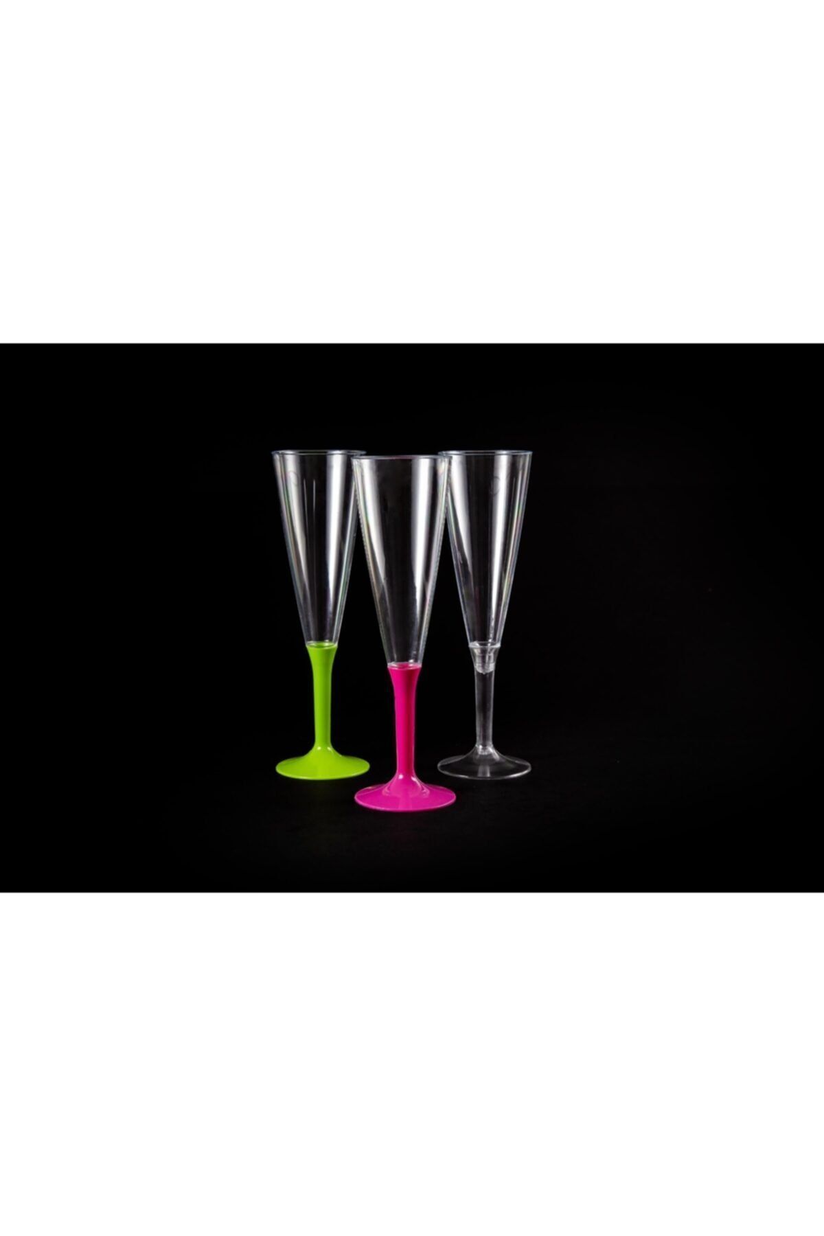 Kristal-Unisex Pink Set of 10 Mica Disposable Champagne Glasses 1
