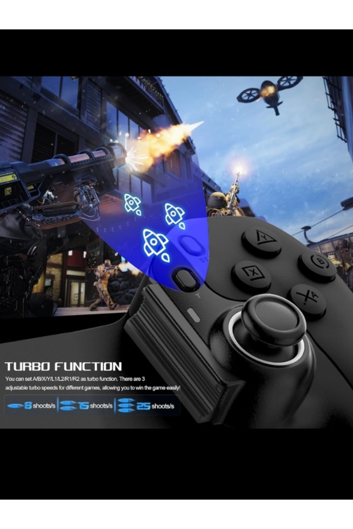 SONREİR-D9 - Wireless Bluetooth Game Controller, GamePad for iPhone/iPad/Android/Tablet/Switch/PS4/PC 7