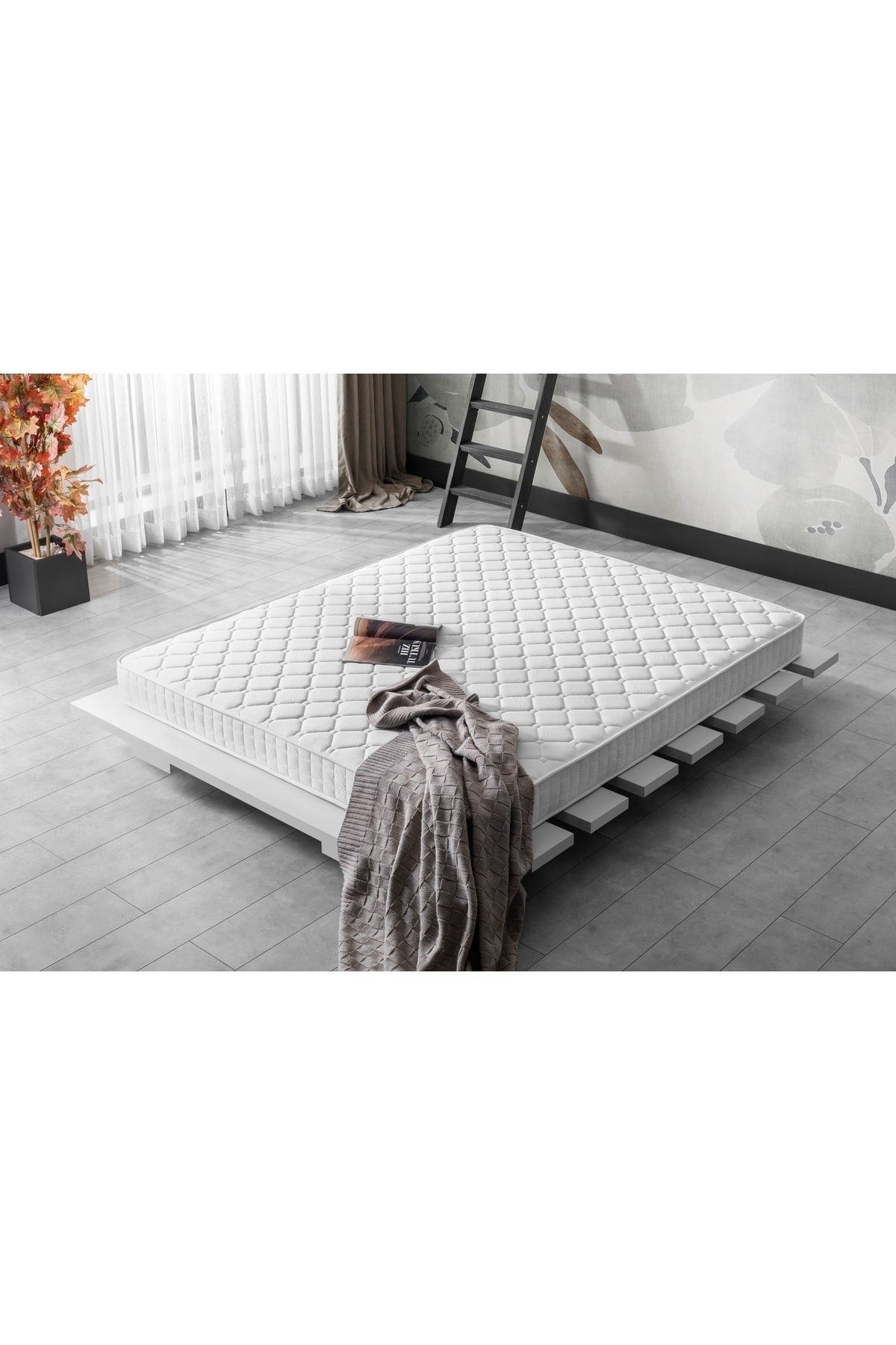 bedpark Beyaz Orta Sert Süngerli Ortopedik Yatak | Ekstra Konforlu Tek Kişilik Yatak - BED22