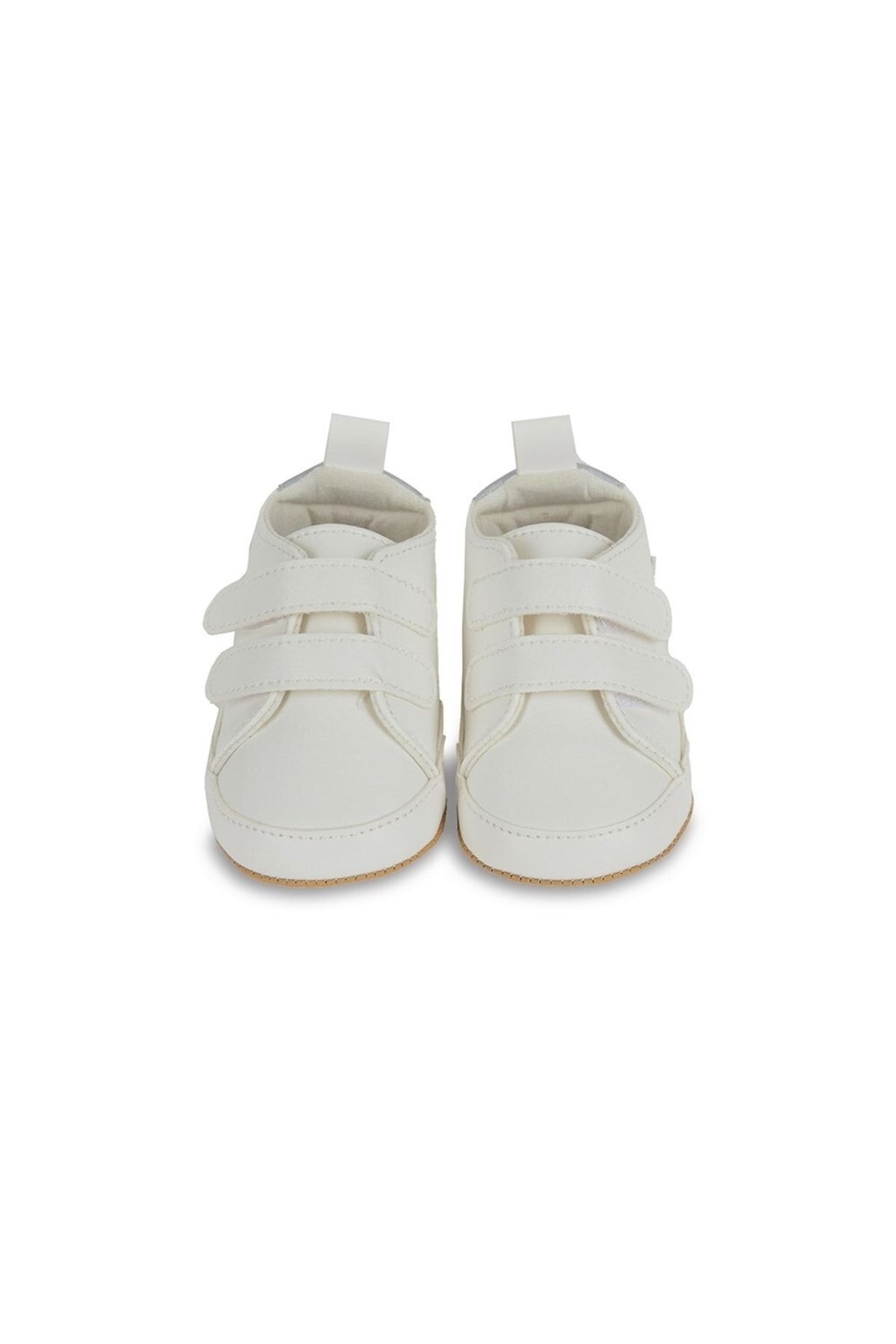First Step Gümüş Yıldızlı Beyaz Kız Bebek Cırt Cırtlı Patik Ilk Adım Ayakkabısı-g-2352 fotoğrafı 3 (önizleme)