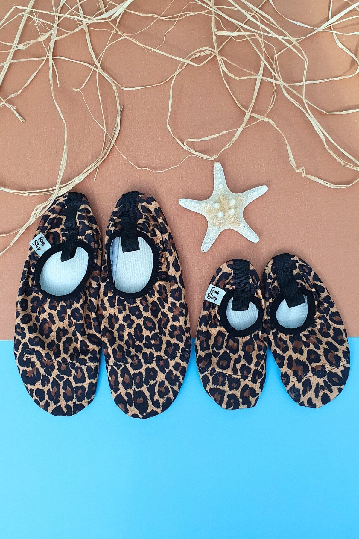 First Step-Leopard Patterned Mother and Daughter Combinable Pool and Sea Shoes (Sold Separately)-F-902 3