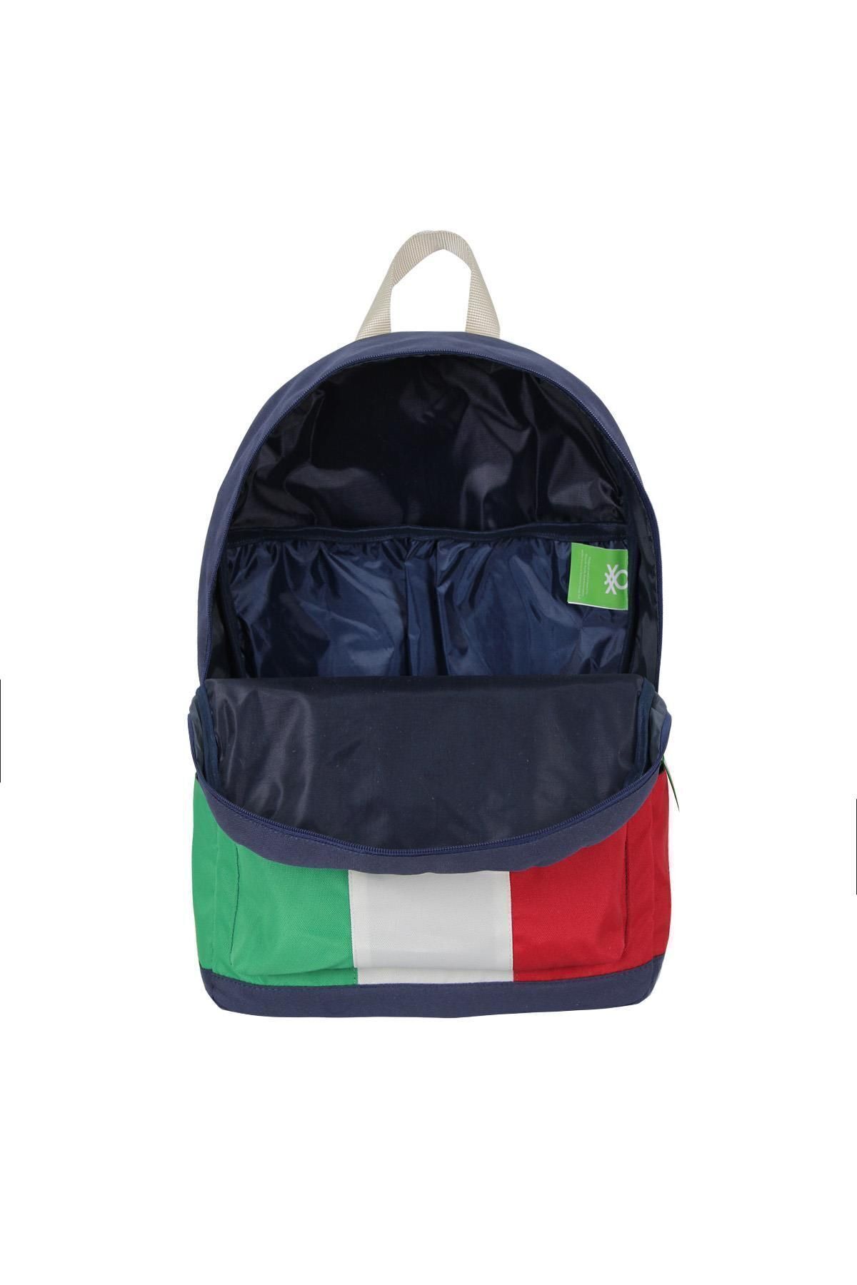 کیف United Colors of Benetton مدرسه ابتدایی Tricolor 70399-standard Std اورجینال - تصویر 4