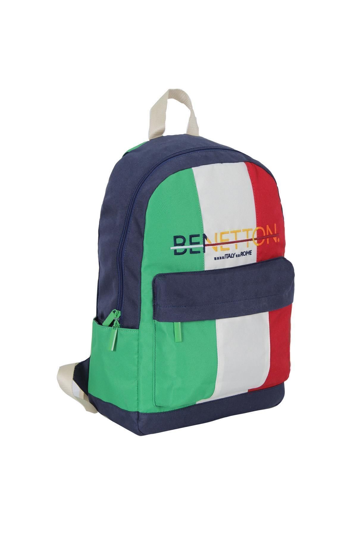 کیف United Colors of Benetton مدرسه ابتدایی Tricolor 70399-standard Std اورجینال - تصویر 2