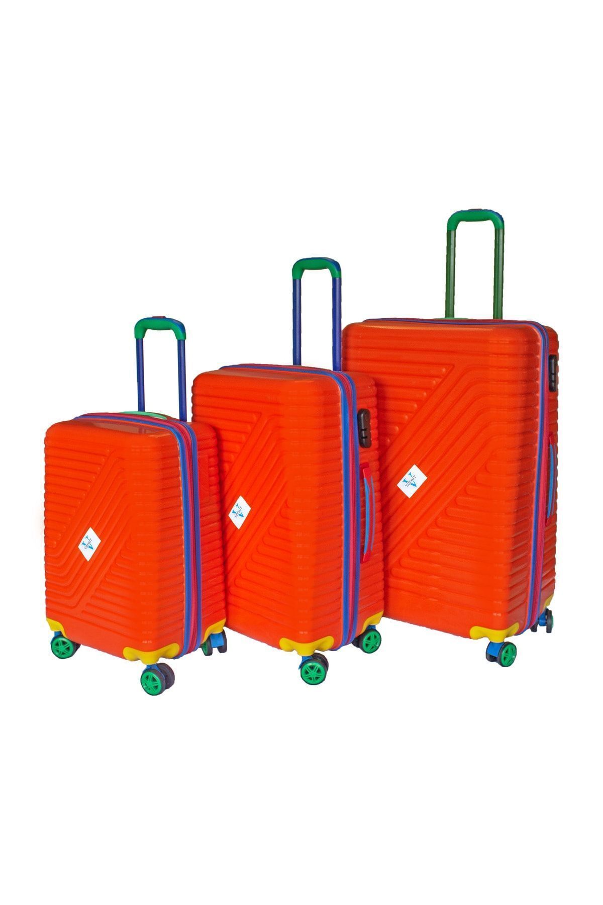 Colors Pp Line Cabin Medium Large Orange 3-Piece Luggage Set Unbreakable 2 Years Warranty