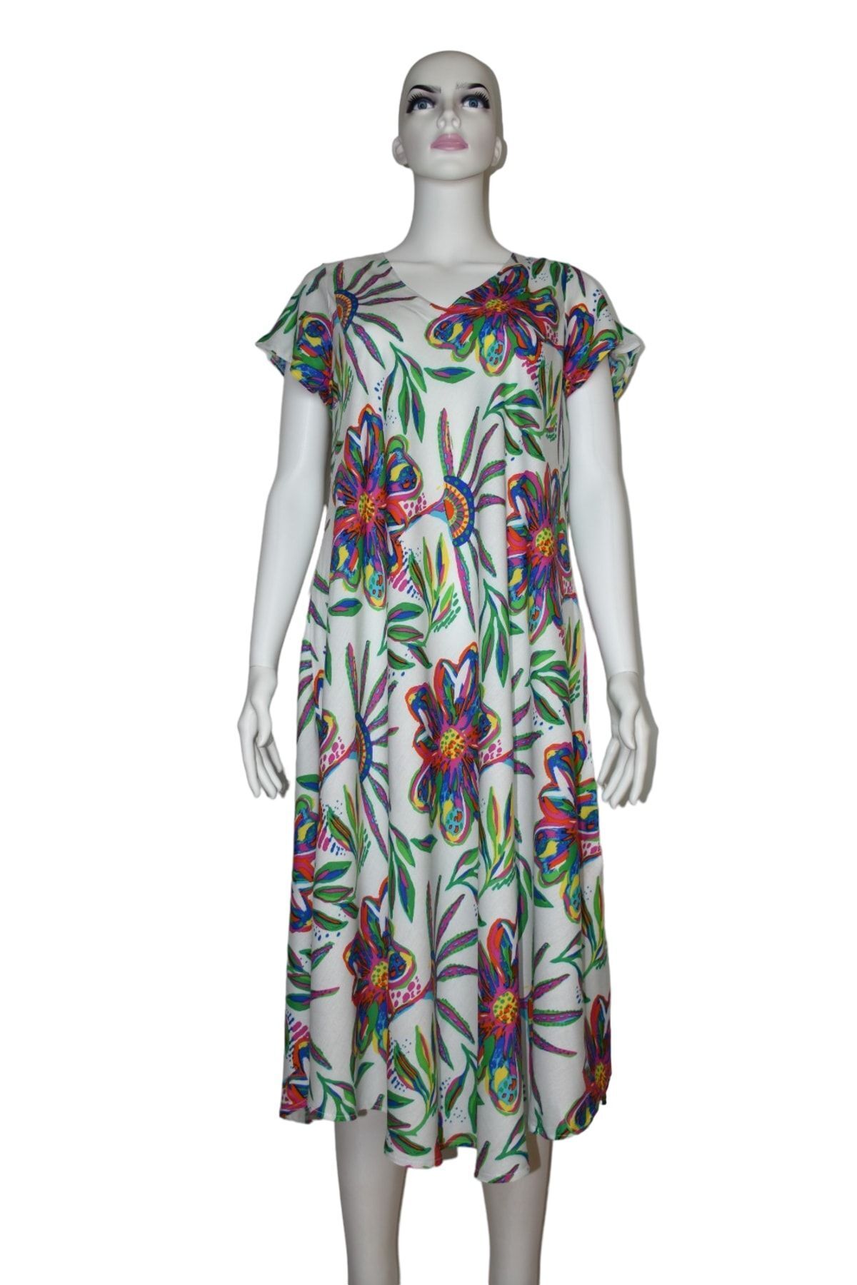 Dress Summer Casual White Floral