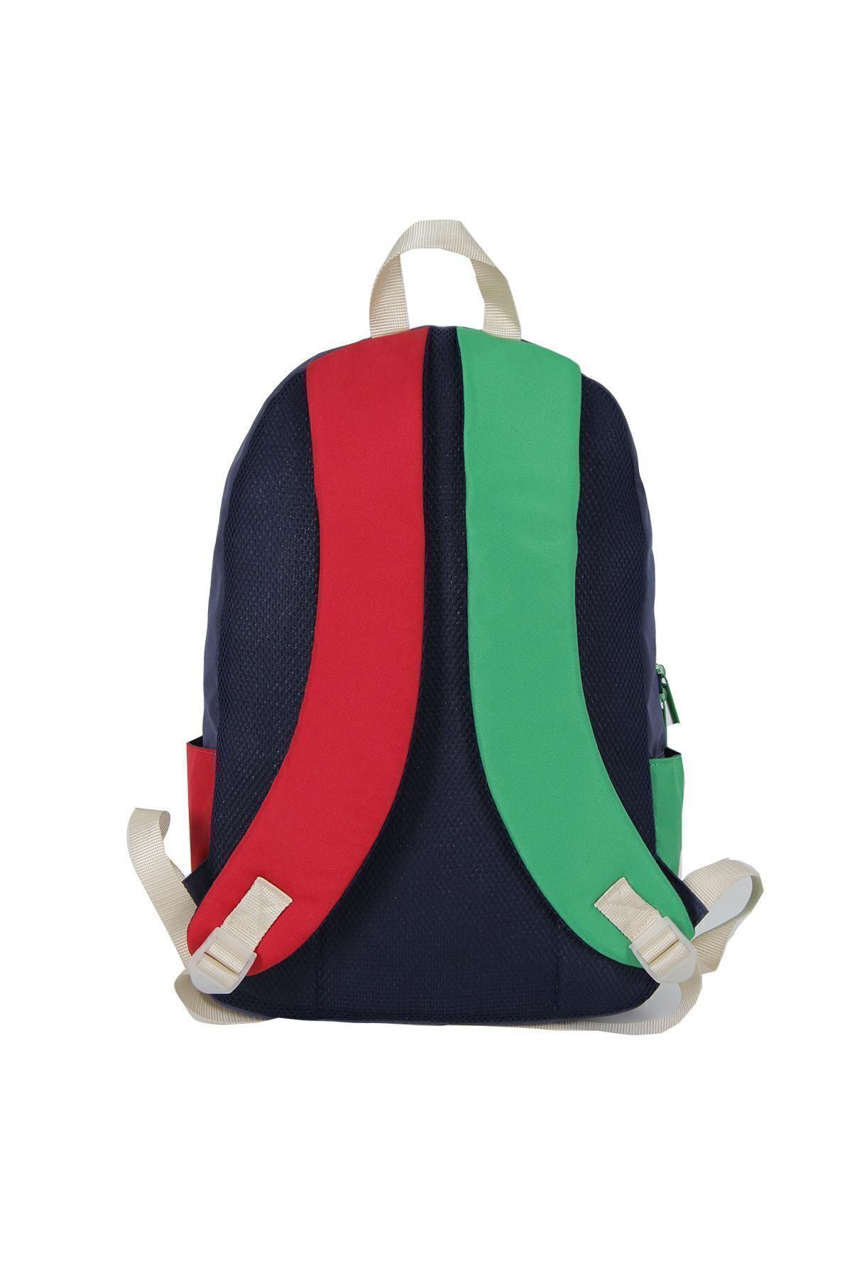 کیف United Colors of Benetton مدرسه ابتدایی Tricolor 70399-standard Std اورجینال - تصویر 7