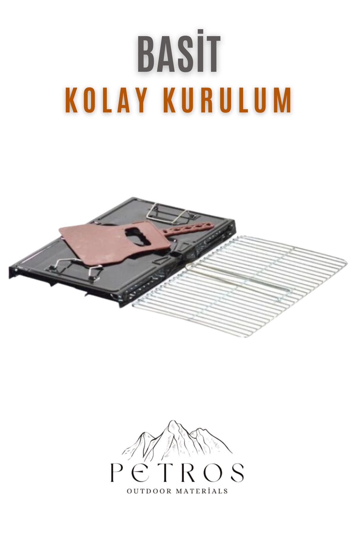 Katlanabilir Emaye Mangal Taşınabilir Portatif Pratik 4