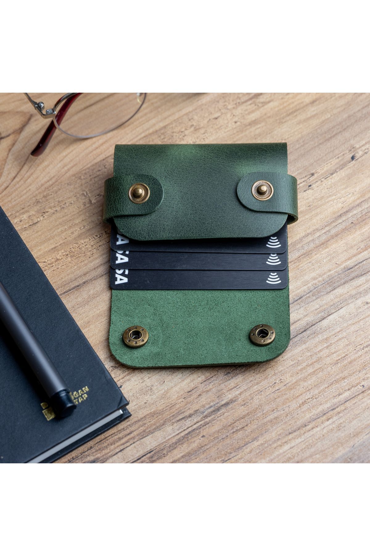 کیف پول مردانه سبز Atelier Duos | ficus اورجینال - تصویر 3