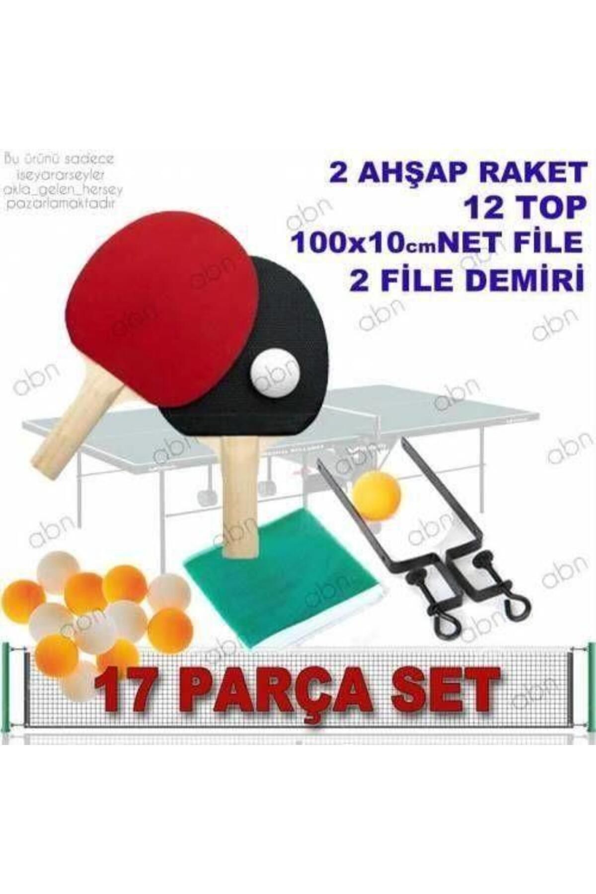 İstoç Türk Klasik Fileli Ahşap Raketli Masa Tenisi Seti