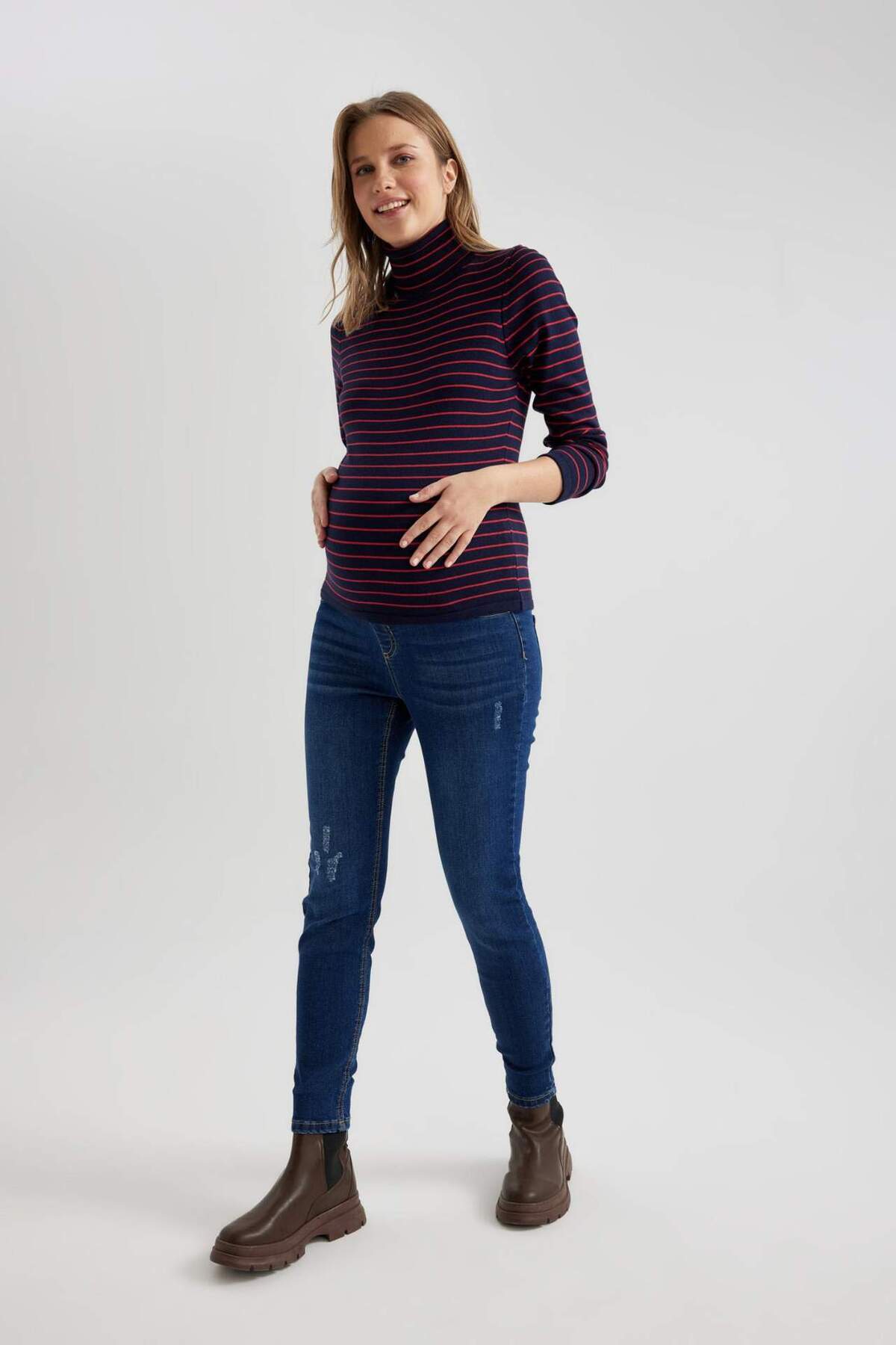 Defacto Skınny Fıt Yüksek Bel Düz Paça Standart Boy Hamile Pantolon Z6884AZ23SP fotoğrafı 4 (önizleme)