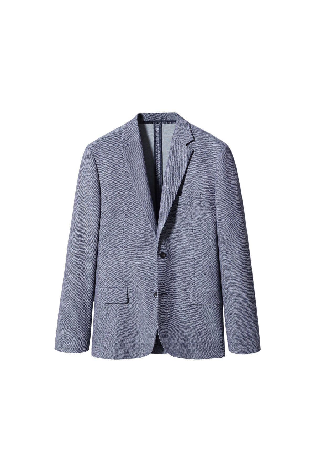 MANGO Man-Ανδρικό Blue Blazer - Μοντέλο57050550 7