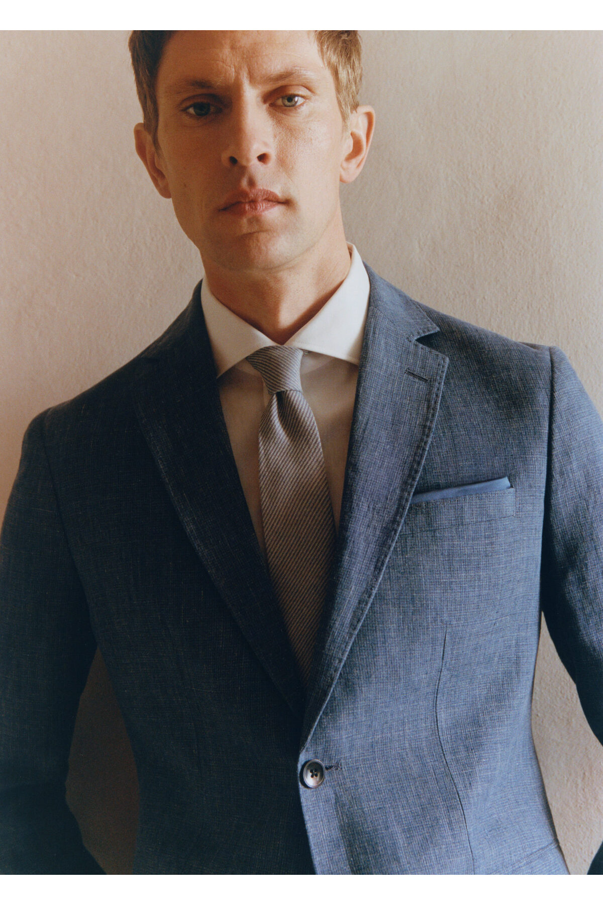 ژاکت مردانه آبی سرمه ای منگو | 57140552 اورجینال - تصویر 3