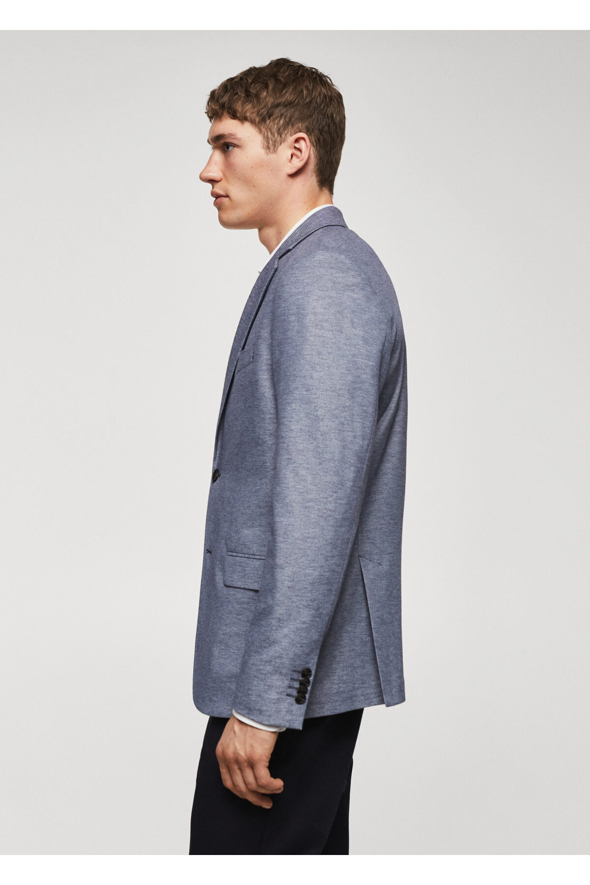 MANGO Man-Ανδρικό Blue Blazer - Μοντέλο57050550 4